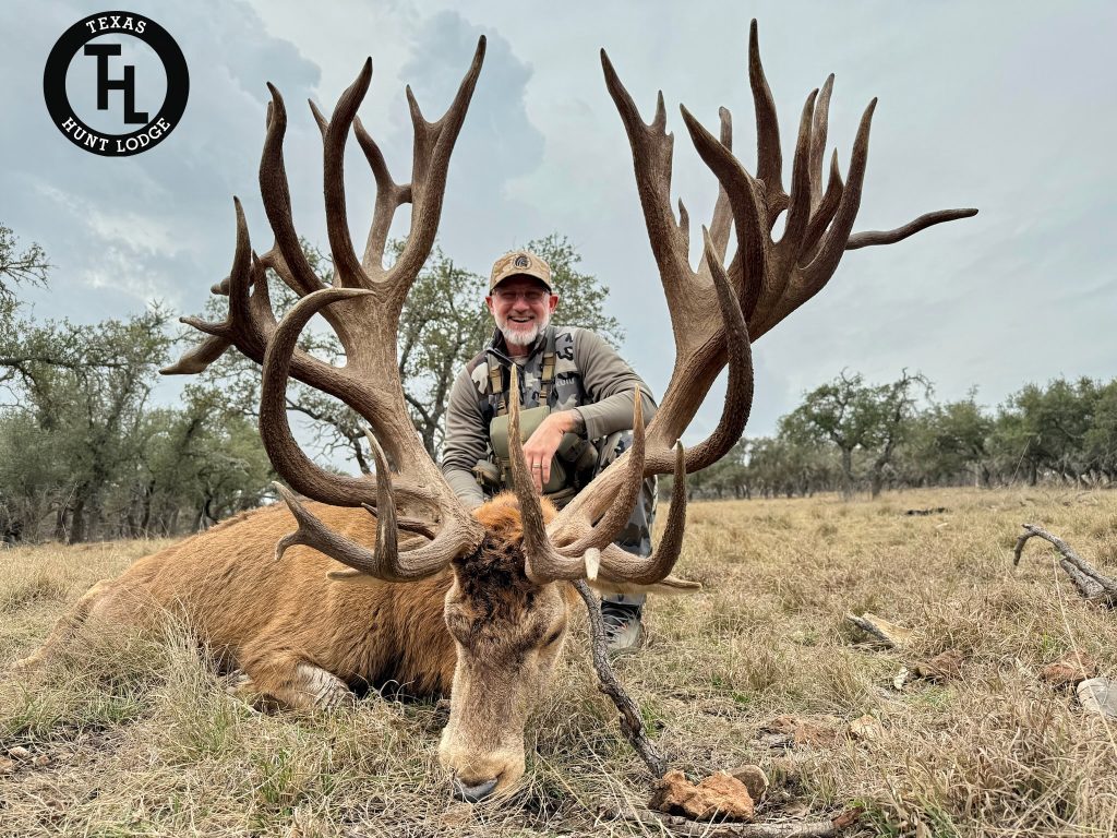 Trophy red stag taken at Texas Hunt Lodge in the Texas Hill Country
